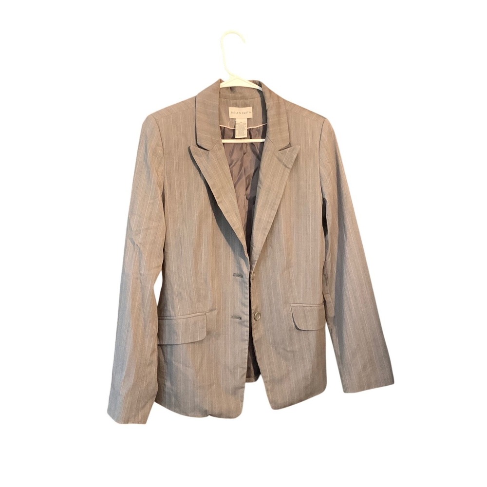 Jaclyn Smith Gray Pinstripe Blazer Size 10 Career‎ Office Business